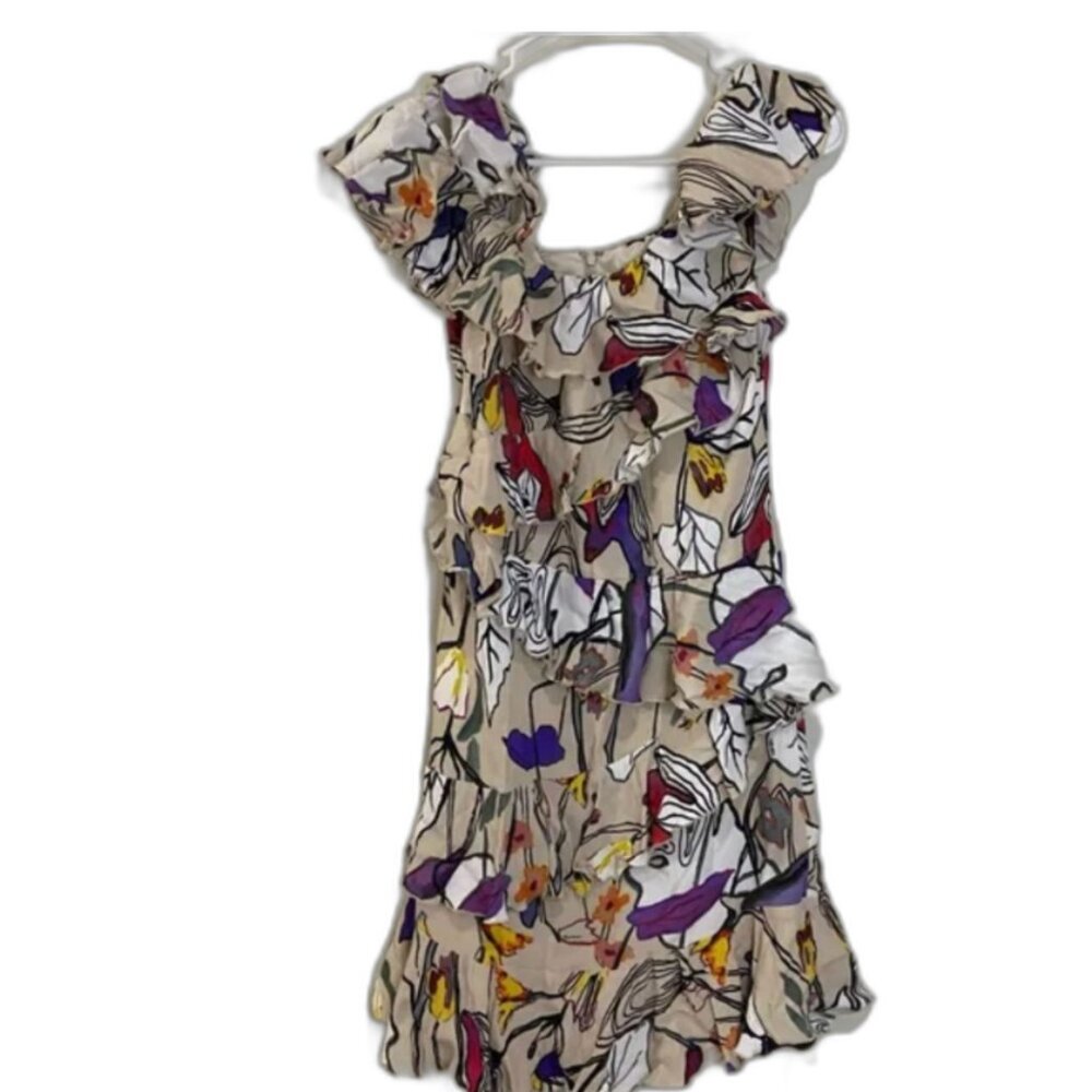 Liu Jo Milan Floral Ruffle Off-Shoulder Dress Fully Lined EUC - Picture 3 of 13